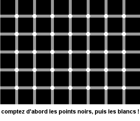 illusion d'optique points blancs et noirs