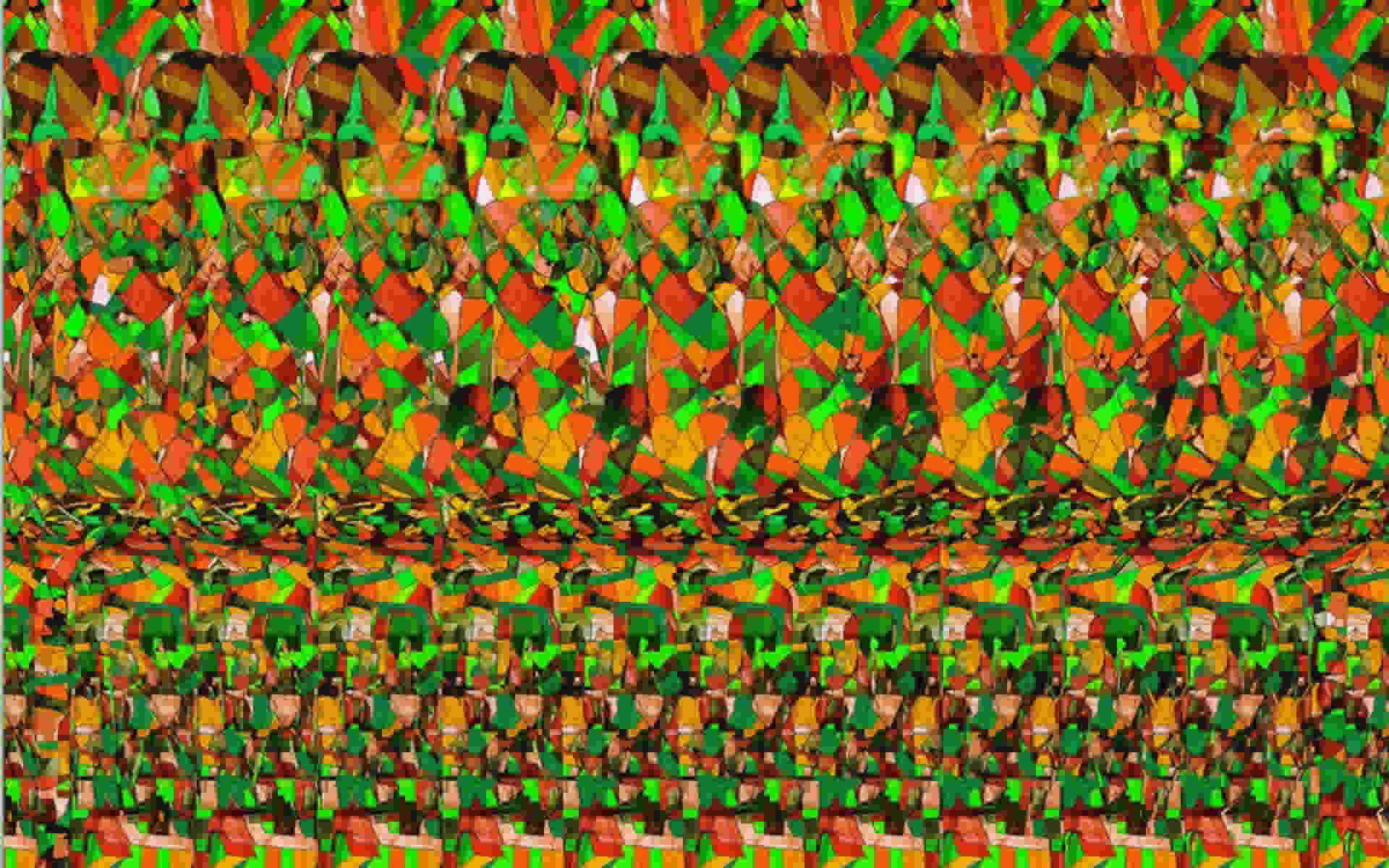 stereogramme en 3 d image plein ecran singes