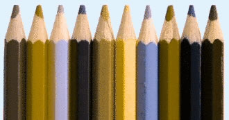 crayons de couleur vision deuteranope