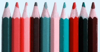 crayons de couleur tritanope
