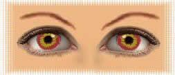 yeux lentilles red wolf