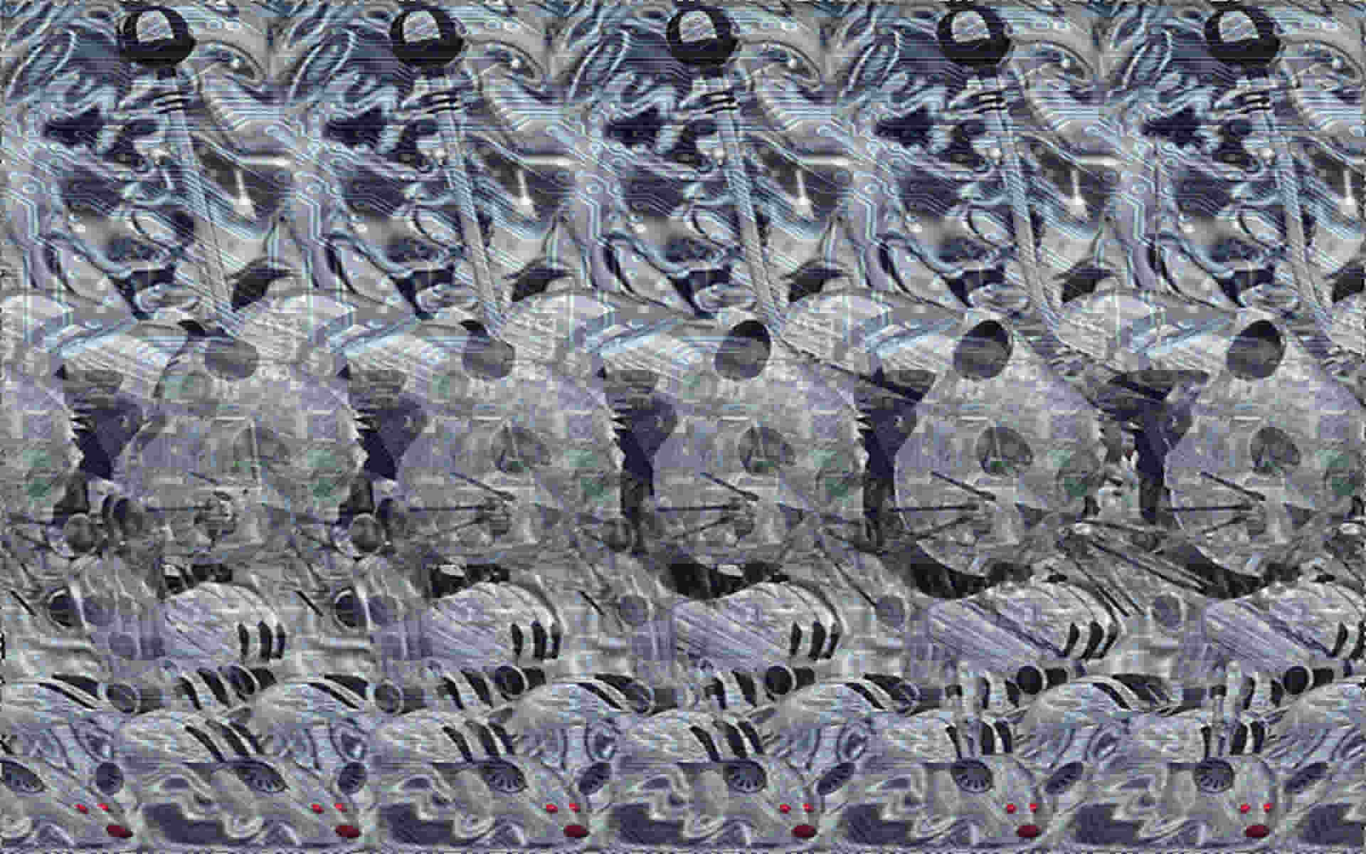stereogramme en 3 d image plein ecran chat_souris