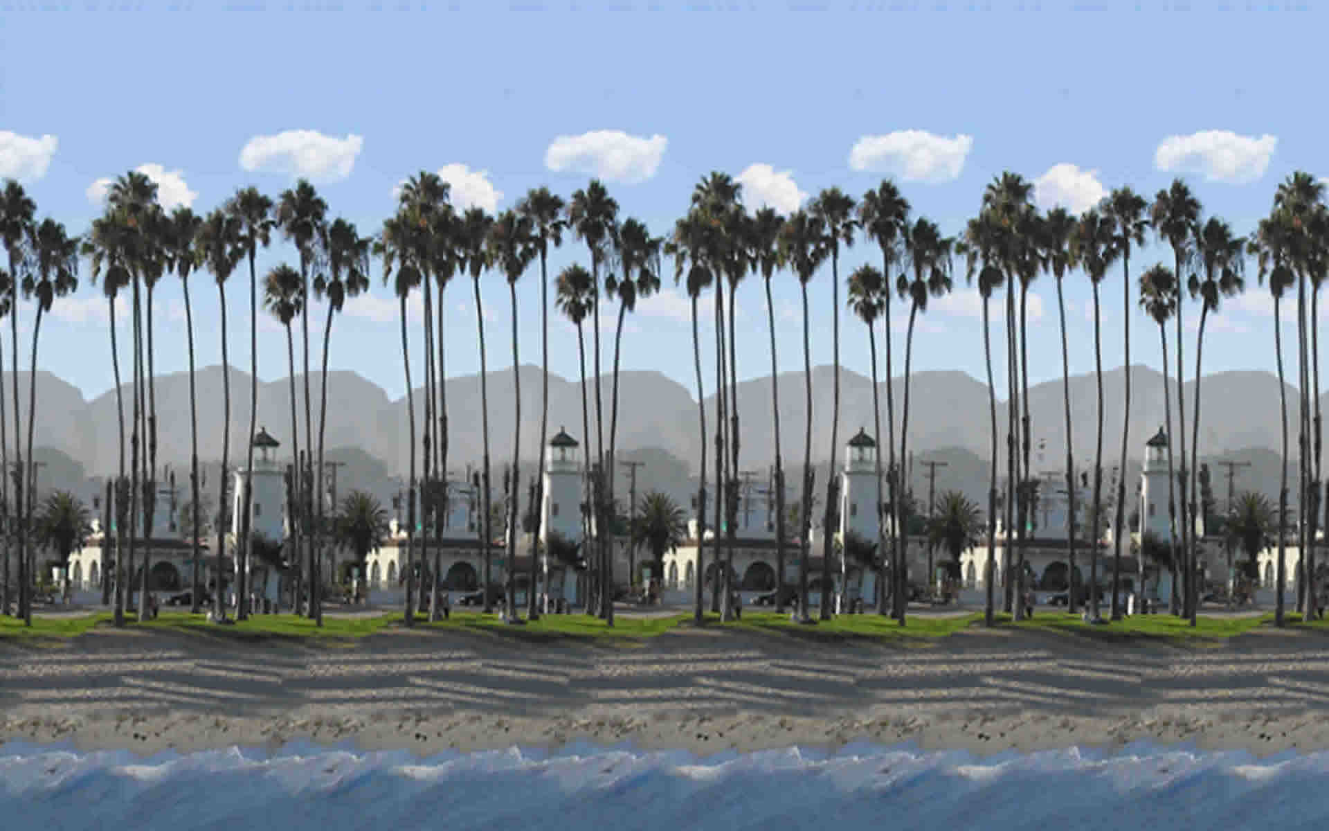 stereogramme en 3 d image plein ecran palmiers